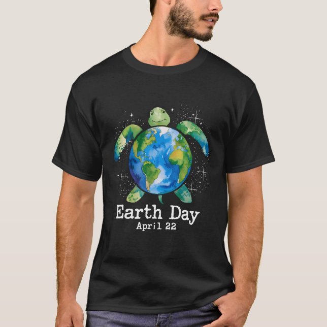 Camisa Do Dia Da Terra Da Tartaruga Para Mulheres  (Frente)