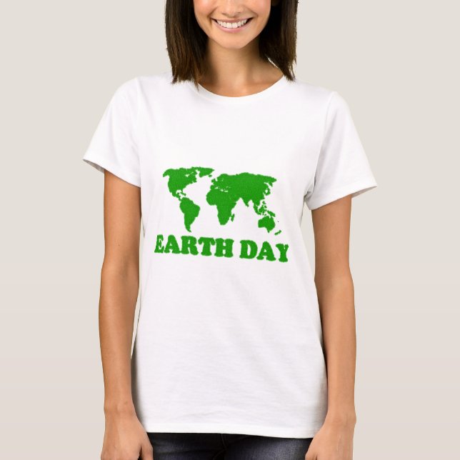 Camisa do Dia da Terra Mapeia Mulheres com T-Shirt (Frente)