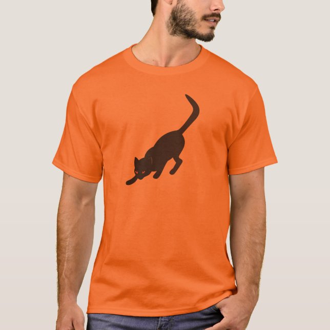 Camisa do Dia das Bruxas de Gato Negro (Frente)
