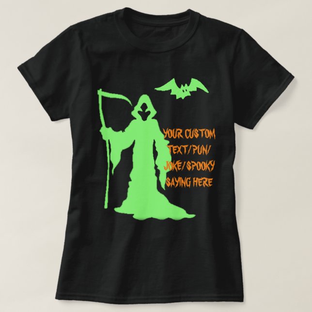 Camisa Do Dia Das Bruxas De Grim Reaper - Teto De  (Frente do Design)