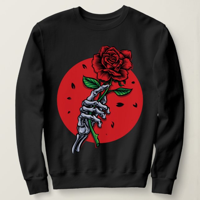 Camisa do Dia das Bruxas de rosa Skeleton, queda d (Frente do Design)