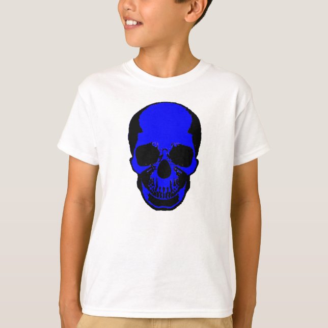 Camisa do Dia das Bruxas para Crianças - Caveira A (Frente)