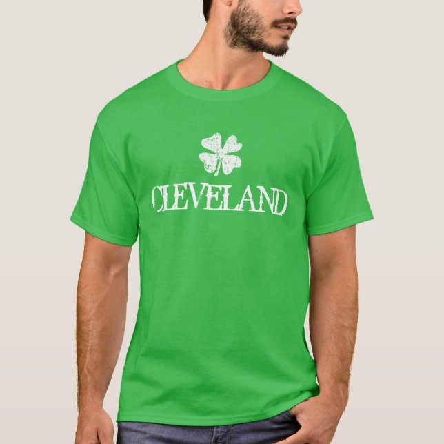 Camisa do Dia de São Patrício de Cleveland com log (Frente)