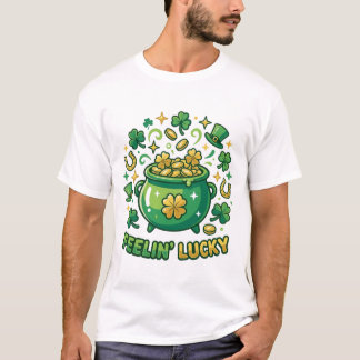 Camisa do Dia de São Patrício Feelin’ Lucky Pot of
