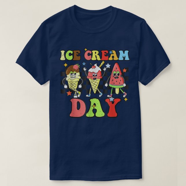 Camisa do dia de sorvete Festa de verão (Frente do Design)