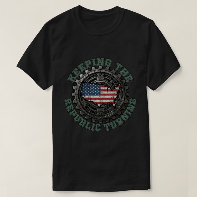 Camisa do Dia do Trabalho da República de Engrenag (Frente do Design)