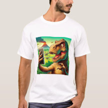 Camisa do Dinossauro Selfie - Composição Engraçada