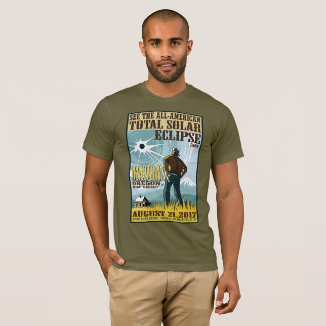 Camisa do eclipse solar de Madras 2017 (Frente Completa)