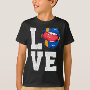 Camisa do Fã de Futebol da Bandeira da Suécia Eu A