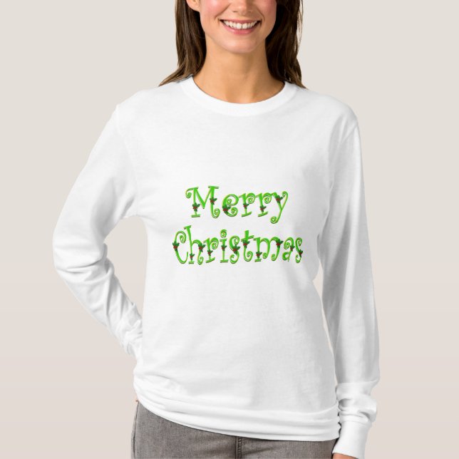 Camisa do Feliz Natal do azevinho (Frente)