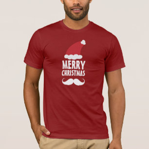 Camisa do Feliz Natal do bigode do papai noel