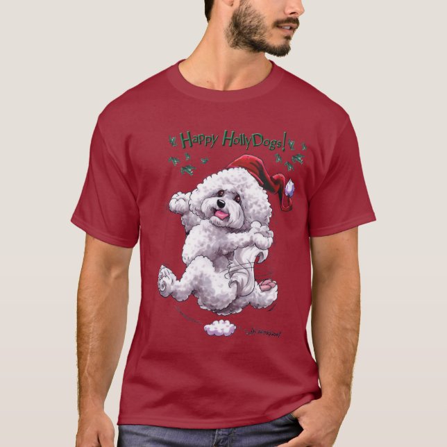 Camisa do feriado t de Bichon Frise (Frente)