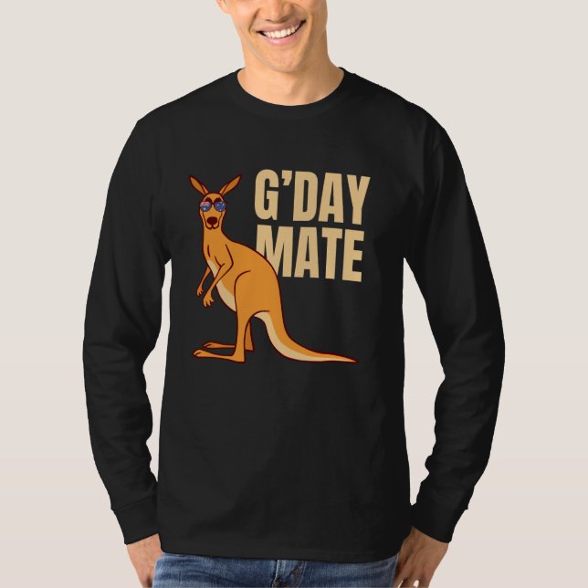 Camisa do G. Austrália Camisa Engraçada Kangaroo A (Frente)