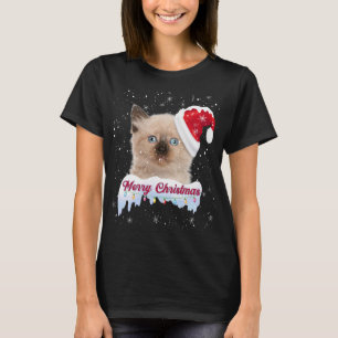 Camisa do gatinho do Natal - camisa do presente T