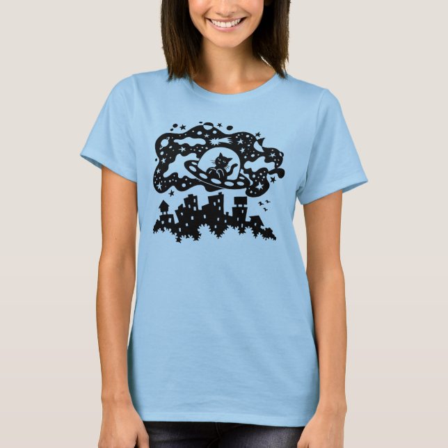 Camisa do gato do espaço (Frente)