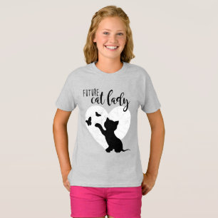 Camisa do gato do gatinho da SENHORA meninas do