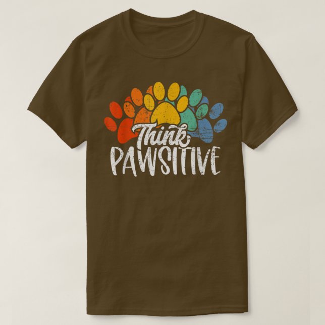 Camisa Do Gato Lover, Lover Do Cão, Teto Pawsitivo (Frente do Design)