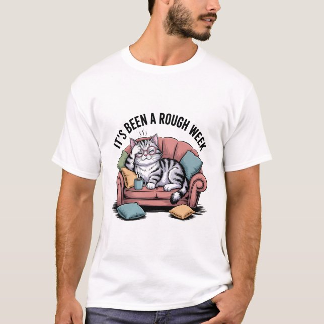 Camisa do Gato Pensativo Engraçado (Frente)