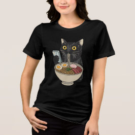 Camisa do Gato Ramen, Blusa de Macarrão de Gato Pr