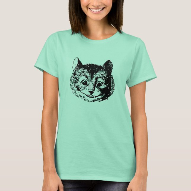 Camisa do gato T do Cheshire das mulheres (Frente)