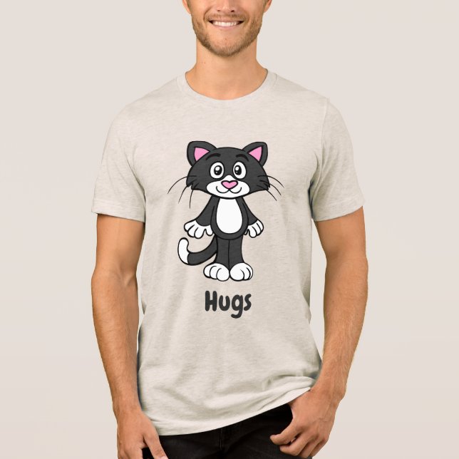 Camisa do gato Tuxedo hugs (Frente)