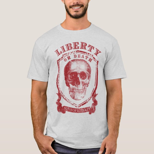 Camisa do gráfico da liberdade ou da morte (Frente)