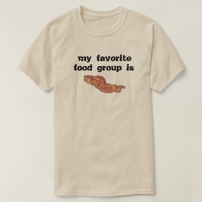 Camisa do grupo de alimentos favoritos Bacon (Frente do Design)