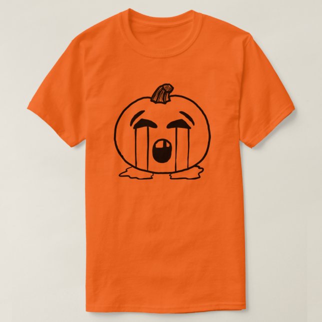Camisa do Halloween emoji abóbora chorando fantasi (Frente do Design)