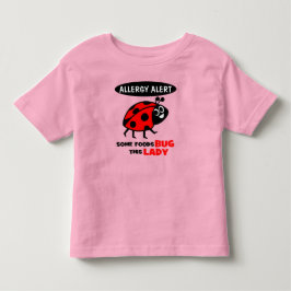 Camisa do joaninha do alerta da alergia de comida