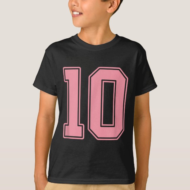 Camisa do Jogador Número 10 Rosa Uniforme #10  (Frente)