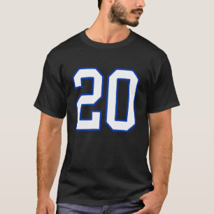 Camisa do Jogador Número 20 Branca e Azul Real Uni