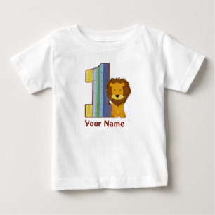 Camisa do leão do aniversário do bebê primeira