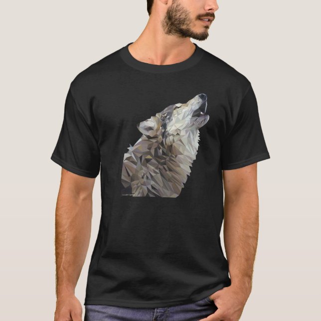 Camisa do lobo T do urro do polígono (Frente)