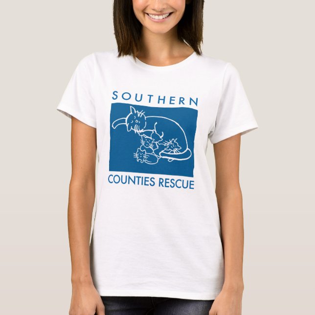 Camisa do logotipo do gatinho (logotipo azul) (Frente)