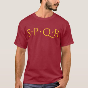 Camisa do logotipo frontal e traseiro SPQR