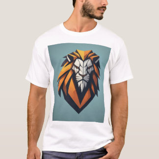 Camisa do Logotipo Lion Geométrico Dinâmico
