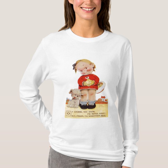 Camisa do LS das senhoras da boneca do Cupido do (Frente)