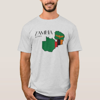 Camisa do mapa da bandeira da Zâmbia