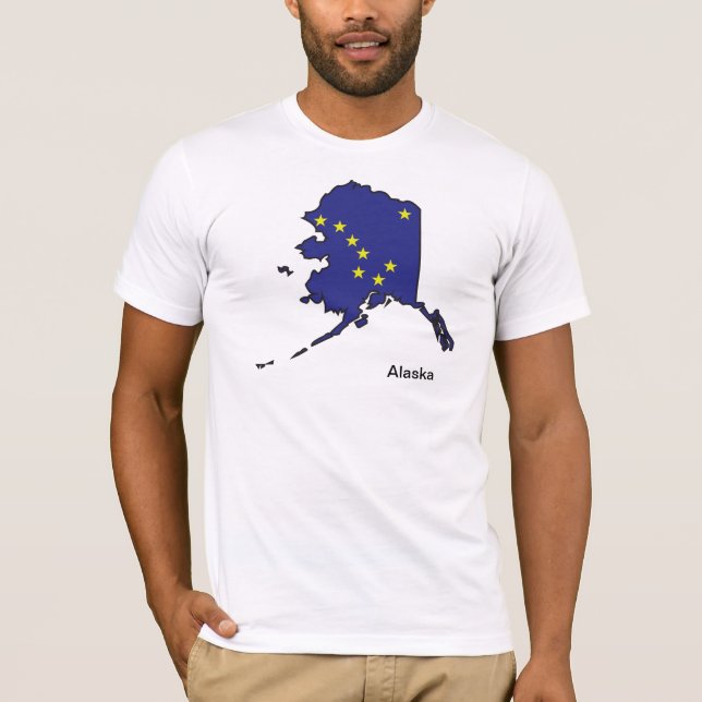 Camisa do mapa da bandeira de Alaska (Frente)