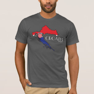 Camisa do mapa da bandeira de Croatia