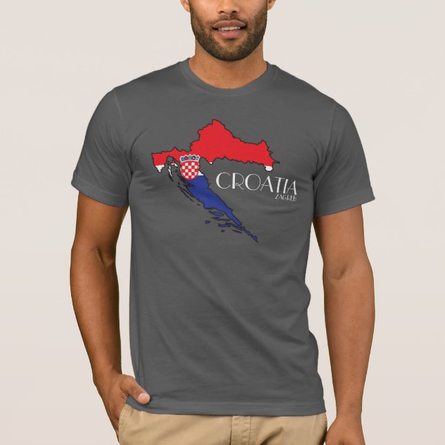 Camisa do mapa da bandeira de Croatia (Frente)