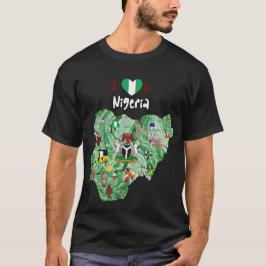 Camisa do mapa da herança da Nigéria - Camisa do o