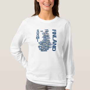 Camisa do MAPA de FINLANDIA - escolha o estilo & a