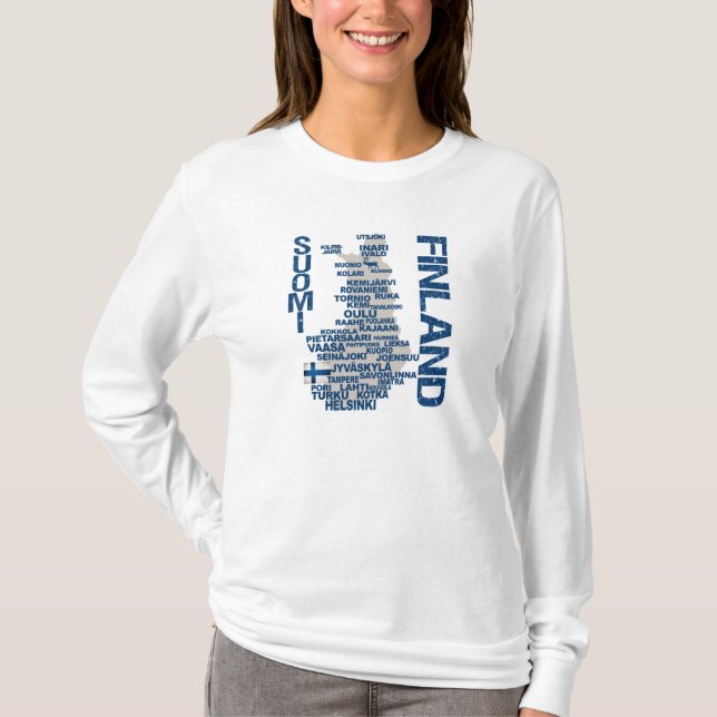Camisa do MAPA de FINLANDIA - escolha o estilo & a (Frente)