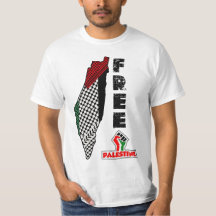 Camisa do mapa do keffiyeh Livre Palestina bandeir