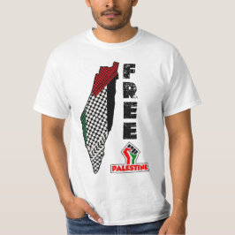 Camisa do mapa do keffiyeh Livre Palestina bandeir