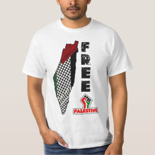 Camisa do mapa do keffiyeh Livre Palestina bandeir