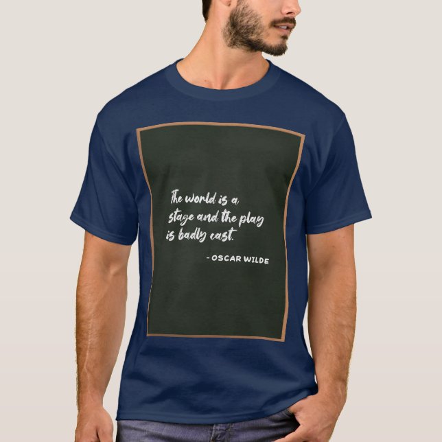 Camisa do menino com citação de Oscar Wilde no qua (Frente)