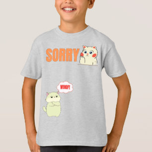 Camisa do menino de Confusão de Gato Bonito
