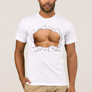 Camisa do Músculo Engraçado Vê Através Rasgado Lac
